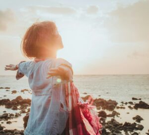 A woman practicing mindfulness after starting EMDR