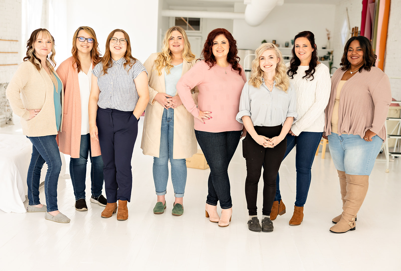 Cincinnati Center for DBT DBT therapists stand in a line smiling at camera